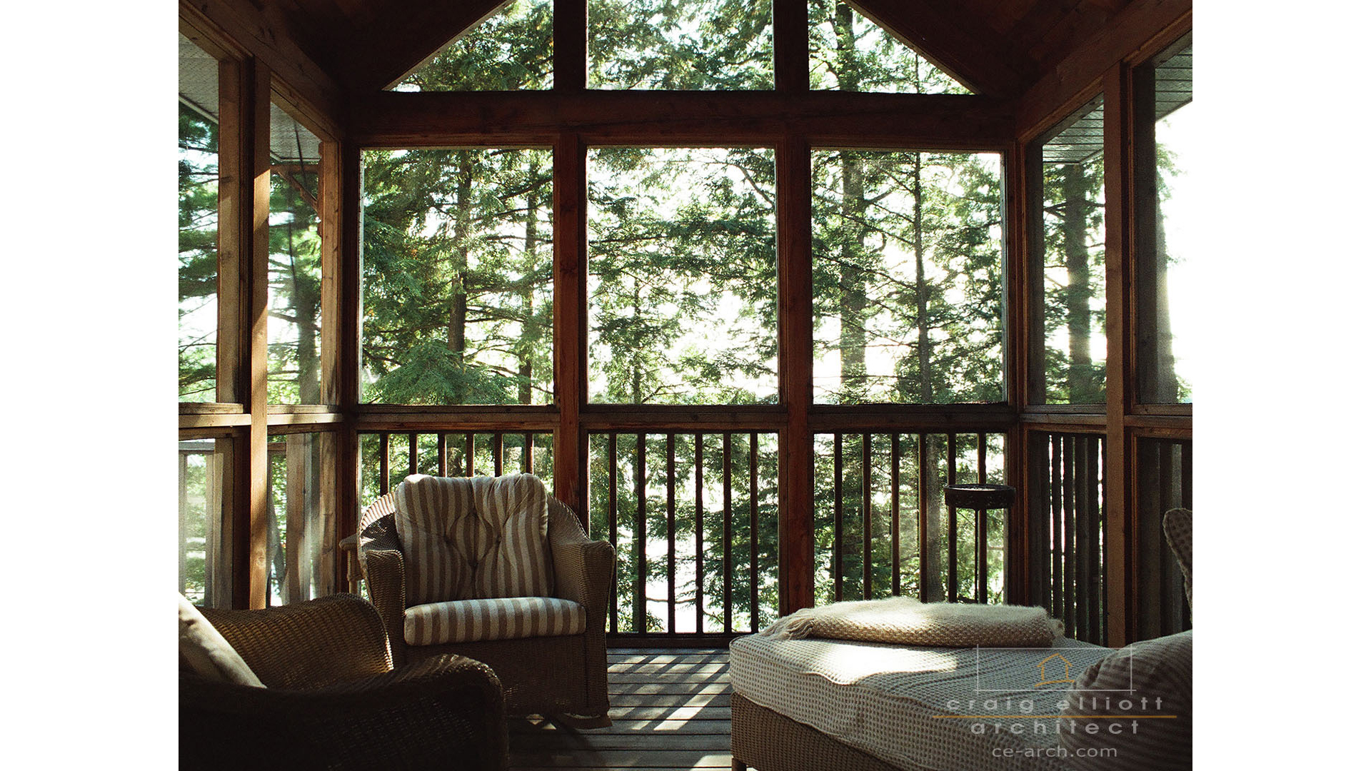 architect designed cottage - lake muskoka cottage - porch