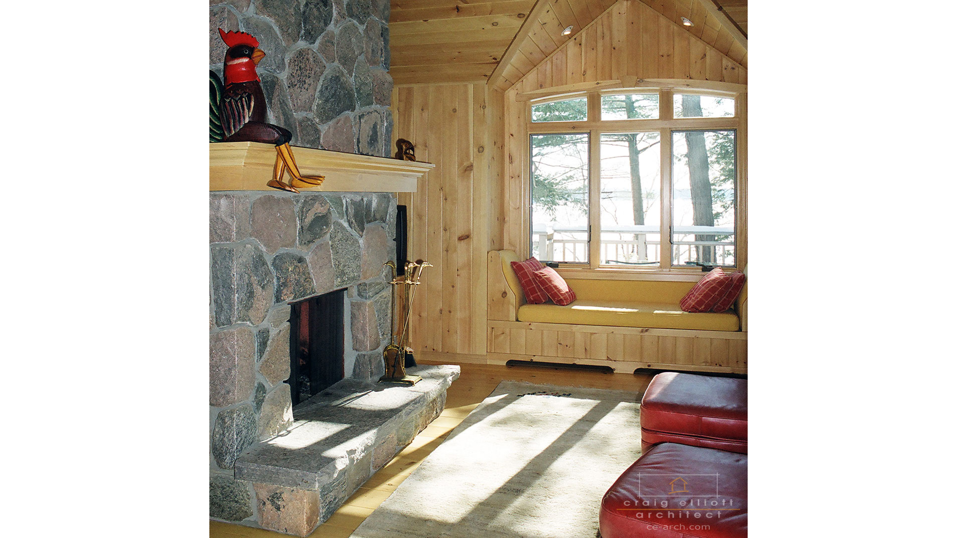 architect designed cottage - lake muskoka cottage - fireplace