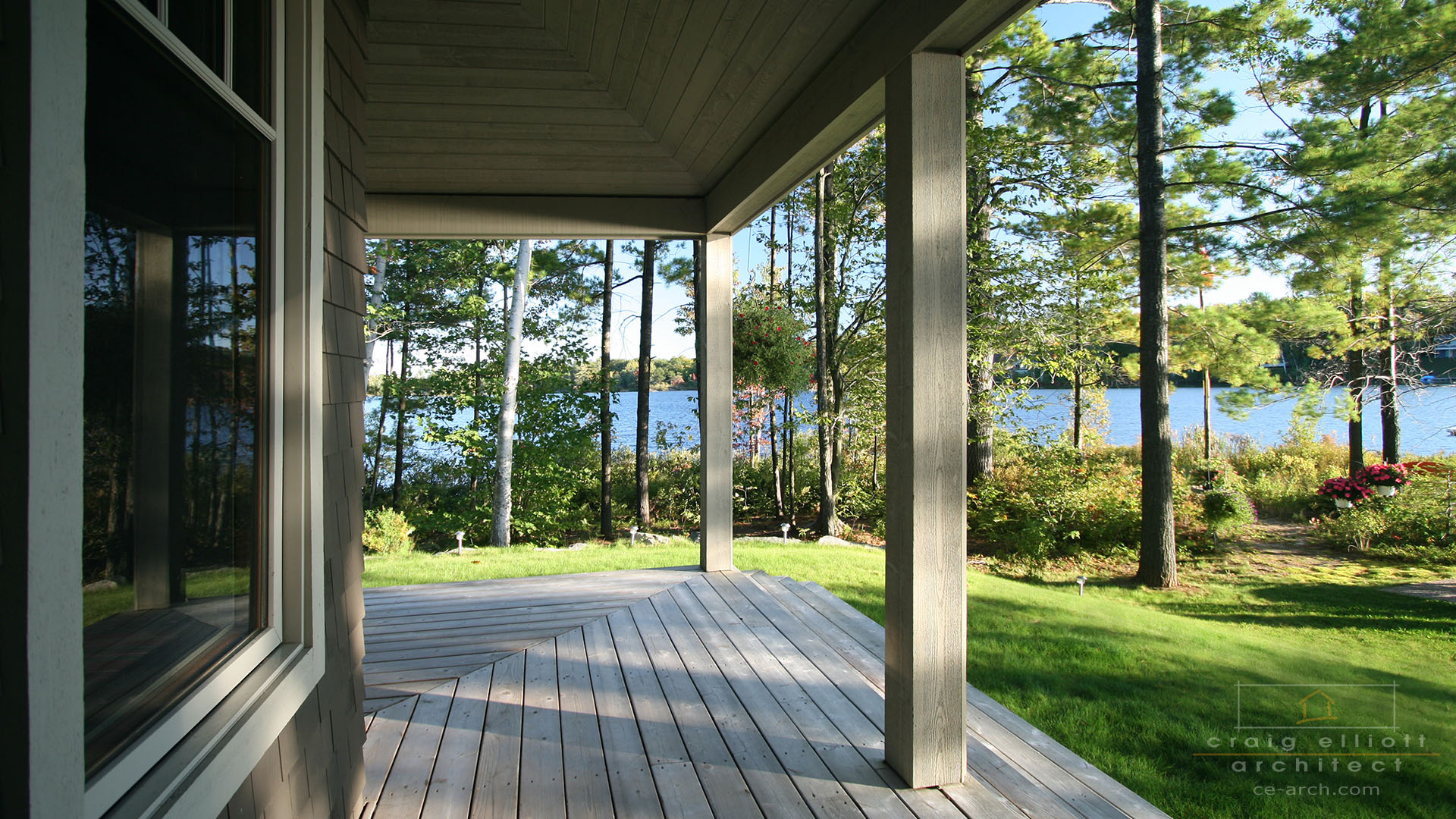 architect designed lakefront home - muskoka - porch