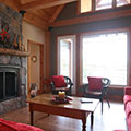 architect designed lakefront cottage - parry sound - family room huge windows overlooking lake