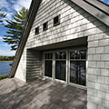 architect designed lakefront home - muskoka - recessed windows upper gable